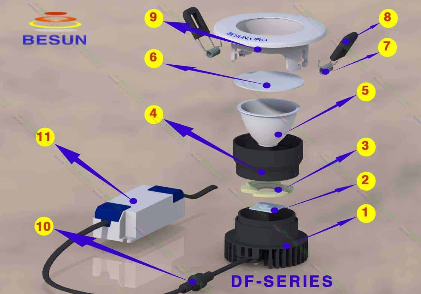 cấu tạo đèn led âm trần cao cấp
