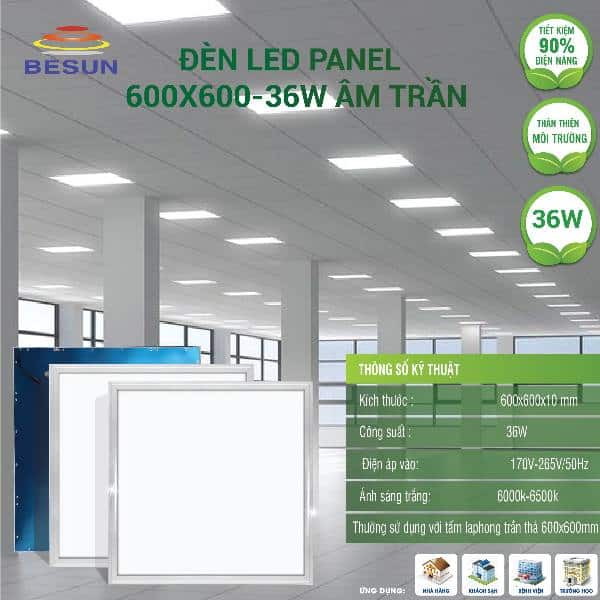 Đèn led panel 600x600 36W