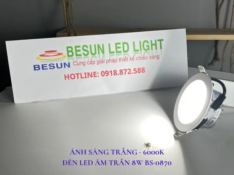 Đèn LED âm trần 3 màu 8w Bs 0870s 6000k