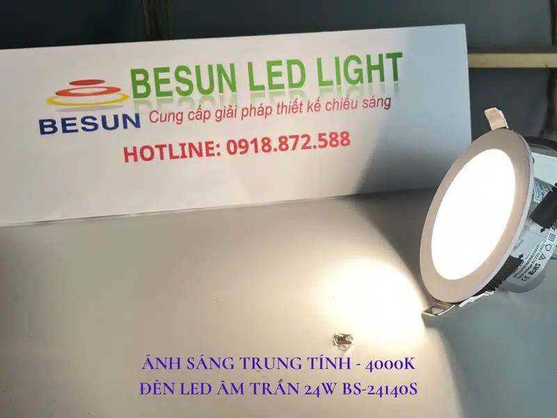 Đèn LED âm trần 3 màu 24W BS-24140S - Ánh sáng trung tính (4000K)