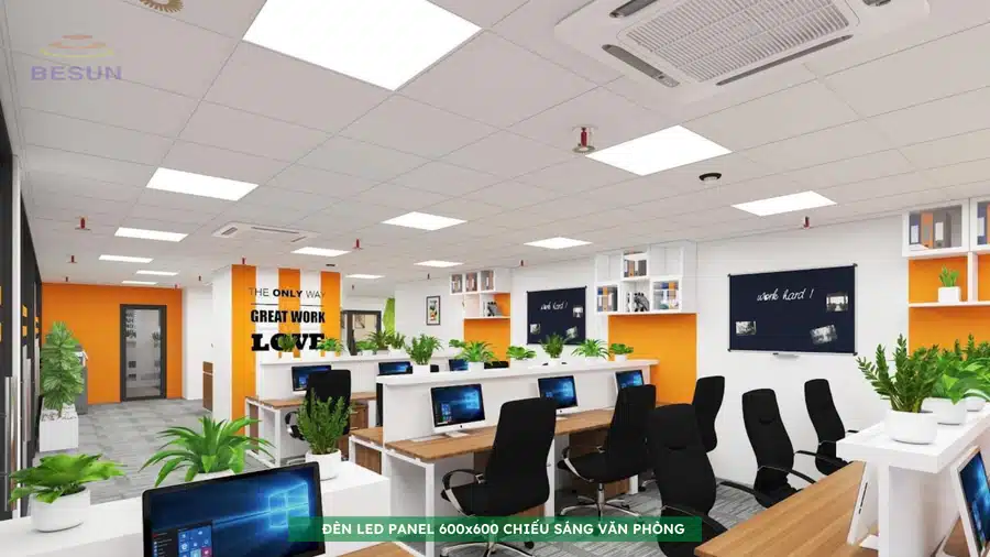 Sử dụng đèn LED panel 600x600 trong chiếu sáng văn phòng