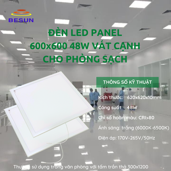Đèn LED panel 600x600 vát cạnh 48W